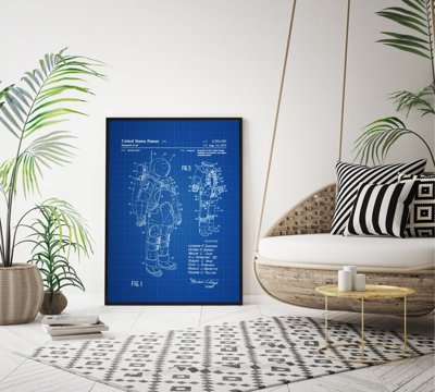 Vintage poster Apollo Space Suit Patent Astronaut