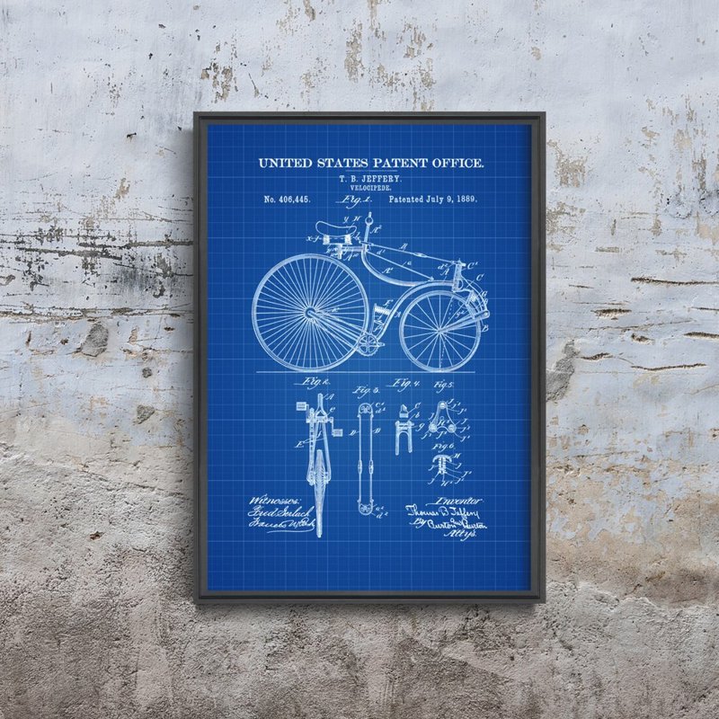 Poster Velocipede Jeffery United States Patent Bicycle