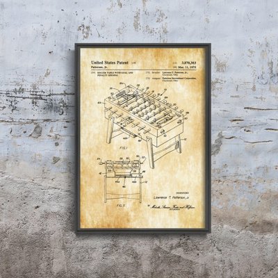 Vintage poster art Foosball Table Patterson United States Patent