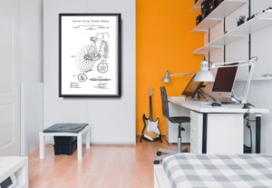 Poster Bicycle Hentz United States Patent Vintage