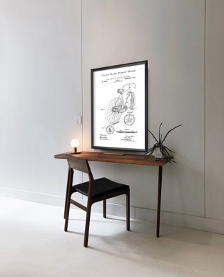 Poster Bicycle Hentz United States Patent Vintage