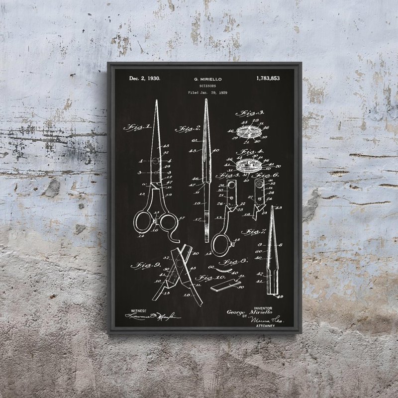 Canvas poster Scissors Patent Mirtello