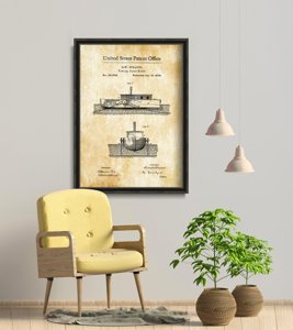 Vintage poster Tug Boat United States Patent
