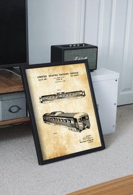 Wall art Railway Car United States Patent Locomotive