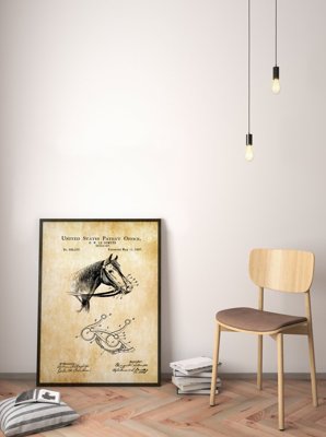 Vintage poster art Cowboy Patent Horse United States Patent Office