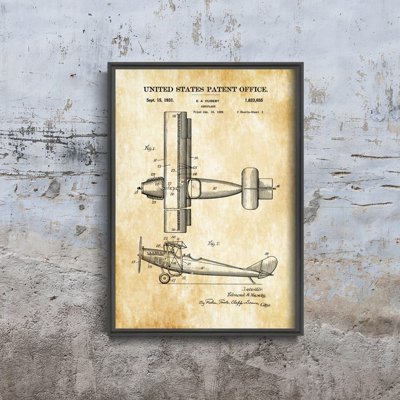 Poster Drawn Airplane Pilot