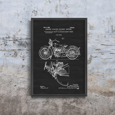 Vintage poster Harley Davidson Patent Motorcycle