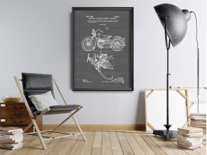 Vintage poster Harley Davidson Patent Motorcycle