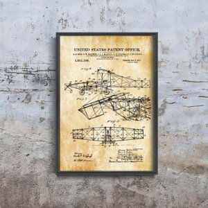 Canvas poster Alexander Bell Flying Machine Patent