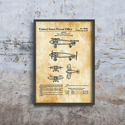 Vintage poster art Vertical Takeoff And Landing Airplane Patent