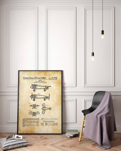 Vintage poster art Vertical Takeoff And Landing Airplane Patent