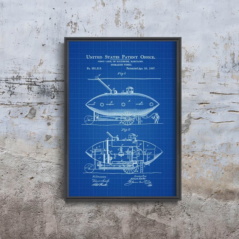Wall art Submarine Vessel Lake United States Patent