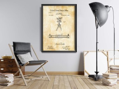 Vintage poster art Surveyor's Transit Brown United States Patent