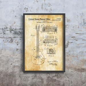 Wall art Guitar Patent McCarty