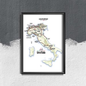 Wall art Tour Of Italy Map Giro d'Italia