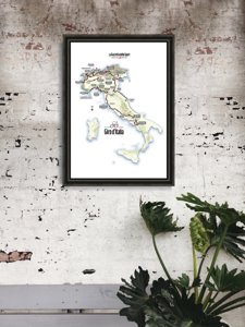 Wall art Tour Of Italy Map Giro d'Italia