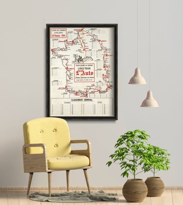 Wall art Tour de France Map Poster