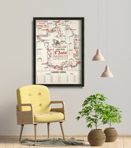 Wall art Tour de France Map Poster