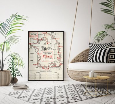 Wall art Tour de France Map Poster