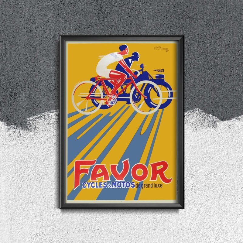 Wall art Favor Cycles Motos de Grande Luxe Vintage Bicycle Poster