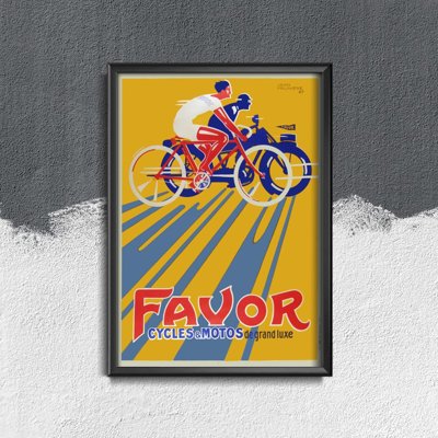 Wall art Favor Cycles Motos de Grande Luxe Vintage Bicycle Poster