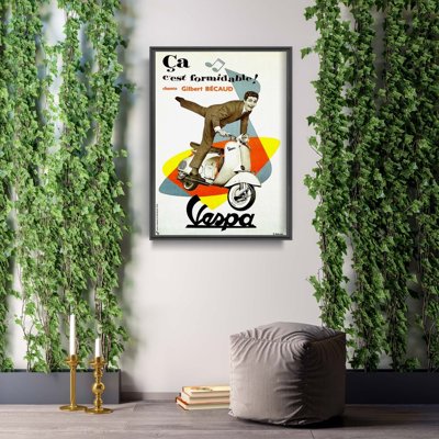 Poster Ca c’est formidable Chante Gilbert Bécaud Vespa Motorcycle Poster