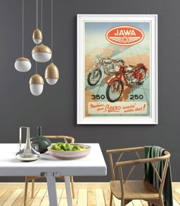 Vintage poster art Jawa Vintage Motorcycle Poster