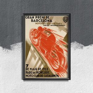 Poster Gran Premi de Barcelona Spain Vintage Motorcycle Poster