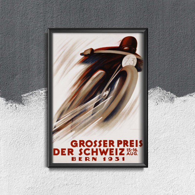 Vintage poster Grosser Preis der Schweiz Vintage Motorcycle Poster