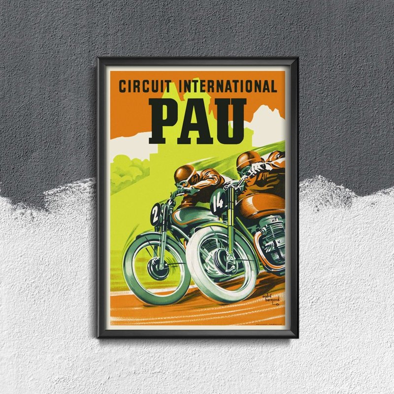 Wall art Circuit International Pau Motocycliste