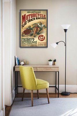 Canvas poster Motorcycle Flat Track Races Vintage Motorcycle Poster