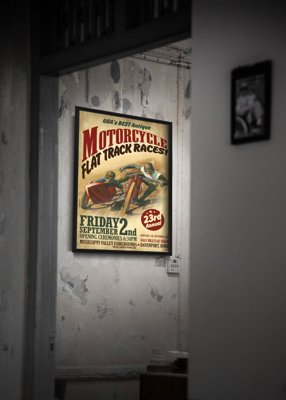 Canvas poster Motorcycle Flat Track Races Vintage Motorcycle Poster