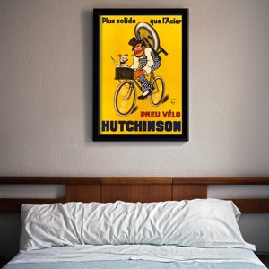 Vintage poster Pneu Velo Hutchinson Vintage Bicycle Poster by Mich