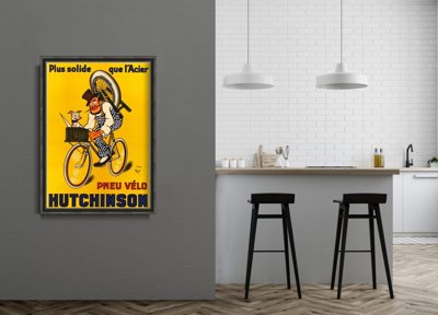Vintage poster Pneu Velo Hutchinson Vintage Bicycle Poster by Mich
