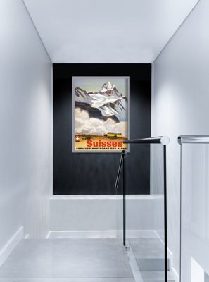 Vintage poster Switzerland Alps Buses
