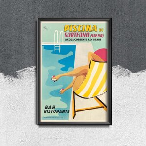 Vintage poster art Italy Piscina di Sarteano