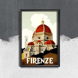 Vintage poster art Florence Italy