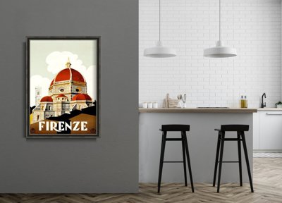 Vintage poster art Florence Italy