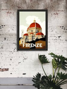 Vintage poster art Florence Italy