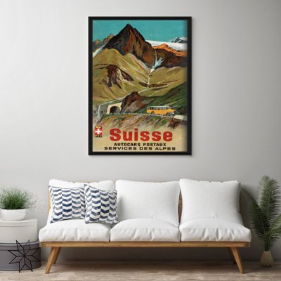 Vintage poster art Switzerland Alps