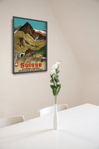 Vintage poster art Switzerland Alps