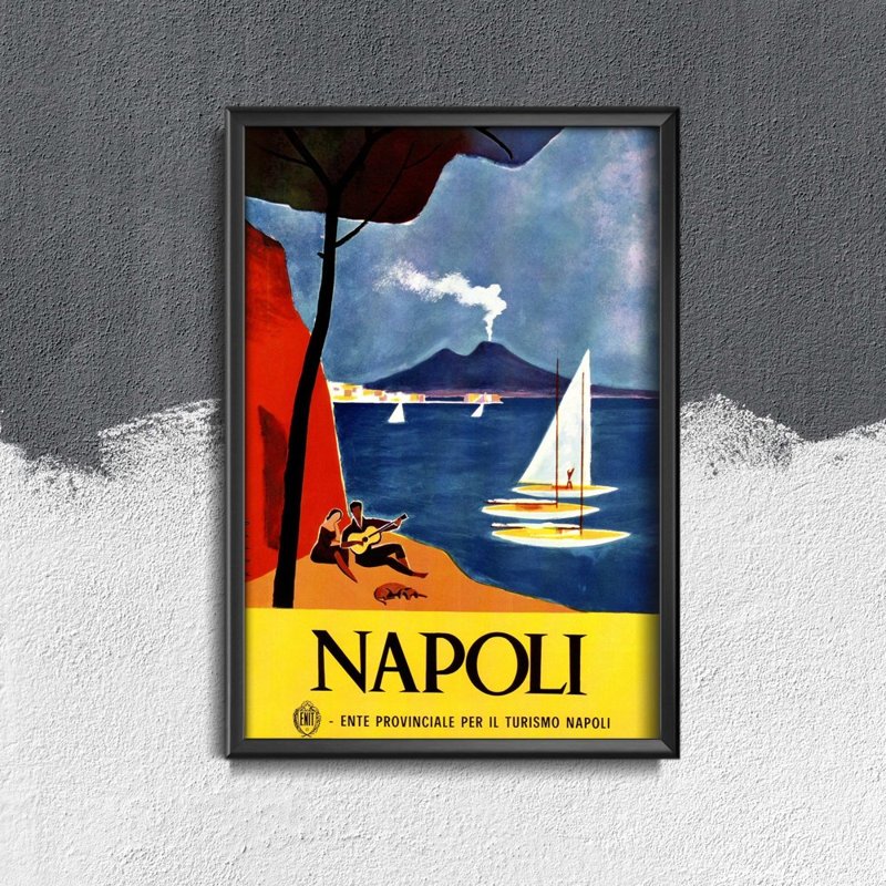 Vintage poster art Italy Napoli