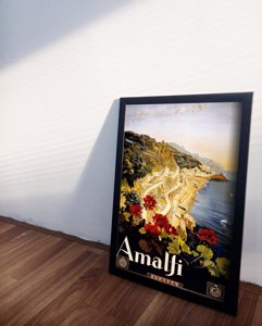 Vintage poster art Amalfi Italy