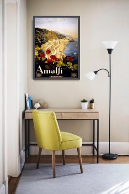 Vintage poster art Amalfi Italy