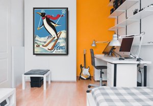 Poster Stoos Switzerland Skiing Penguin