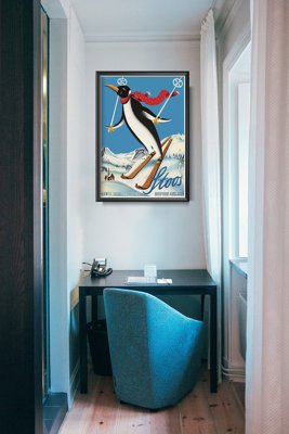 Poster Stoos Switzerland Skiing Penguin