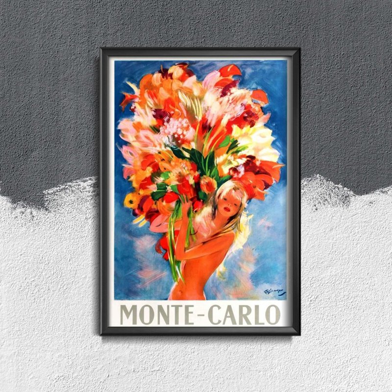 Vintage poster Beautiful Monte Carlo Monaco