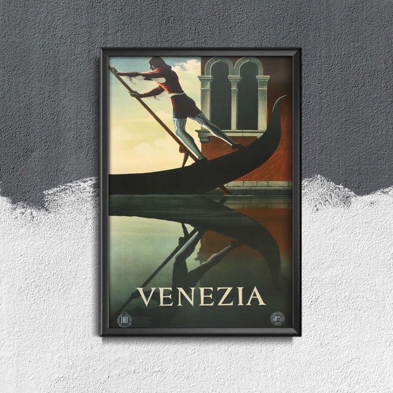 Vintage poster art Venice Gondola