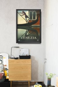 Vintage poster art Venice Gondola