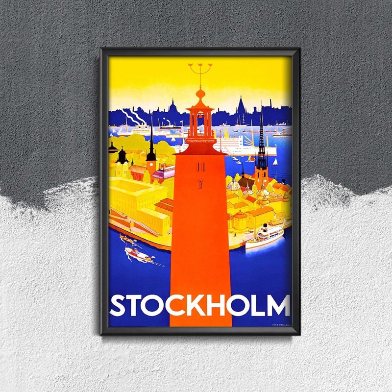 Vintage poster Sweden Stockholm